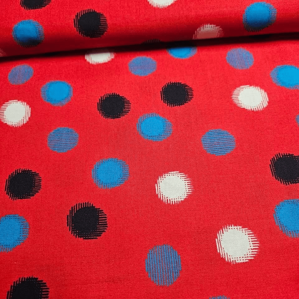 Stof - Once Around Dots Dance HC4503 Red 100% Cotton Fabric