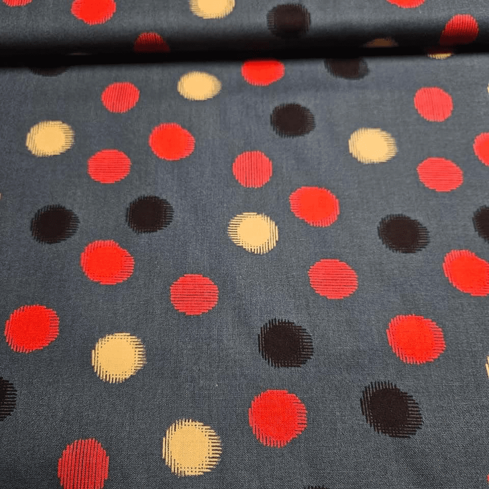 Stof - Once Around Dots Dance HC4503 Steel 100% Cotton Fabric