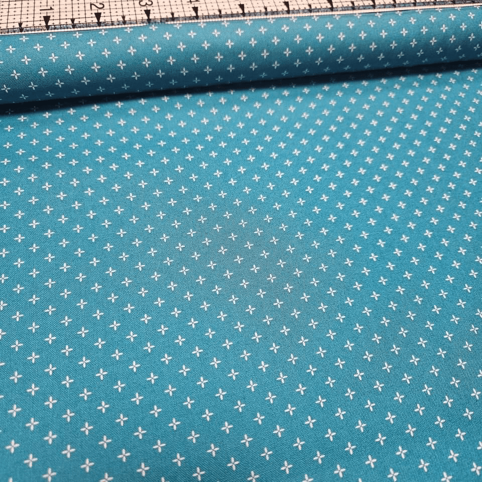Stof - Once Around Pieces in the Rain Cross Blue HC4503 100% Cotton Fabric