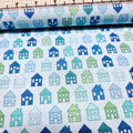 Stof - Quilters Basic Perfect Blue Houses 1346 100% Cotton Fabric