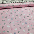 Stof - Rocking Horses Sleepy Sky Pink 100% Cotton Fabric