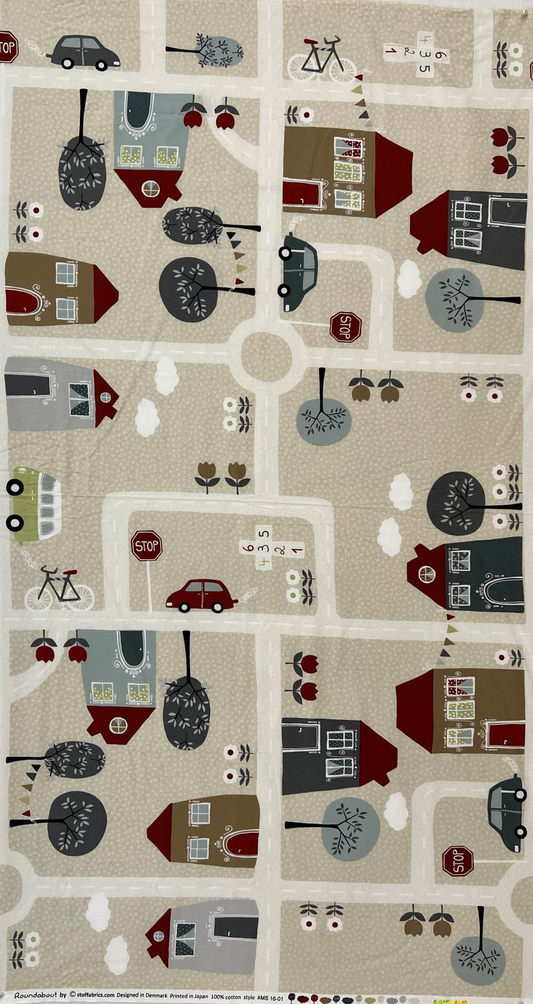 Stof - Roundabout Road Map Fabric Panel