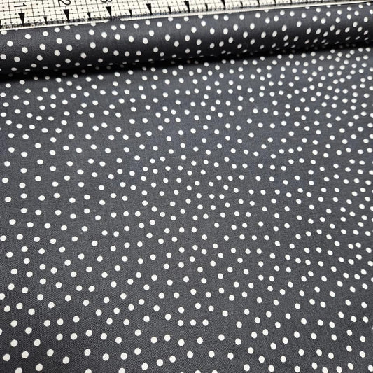 Stof - Snow Village Spot Black 100% Cotton Fabric