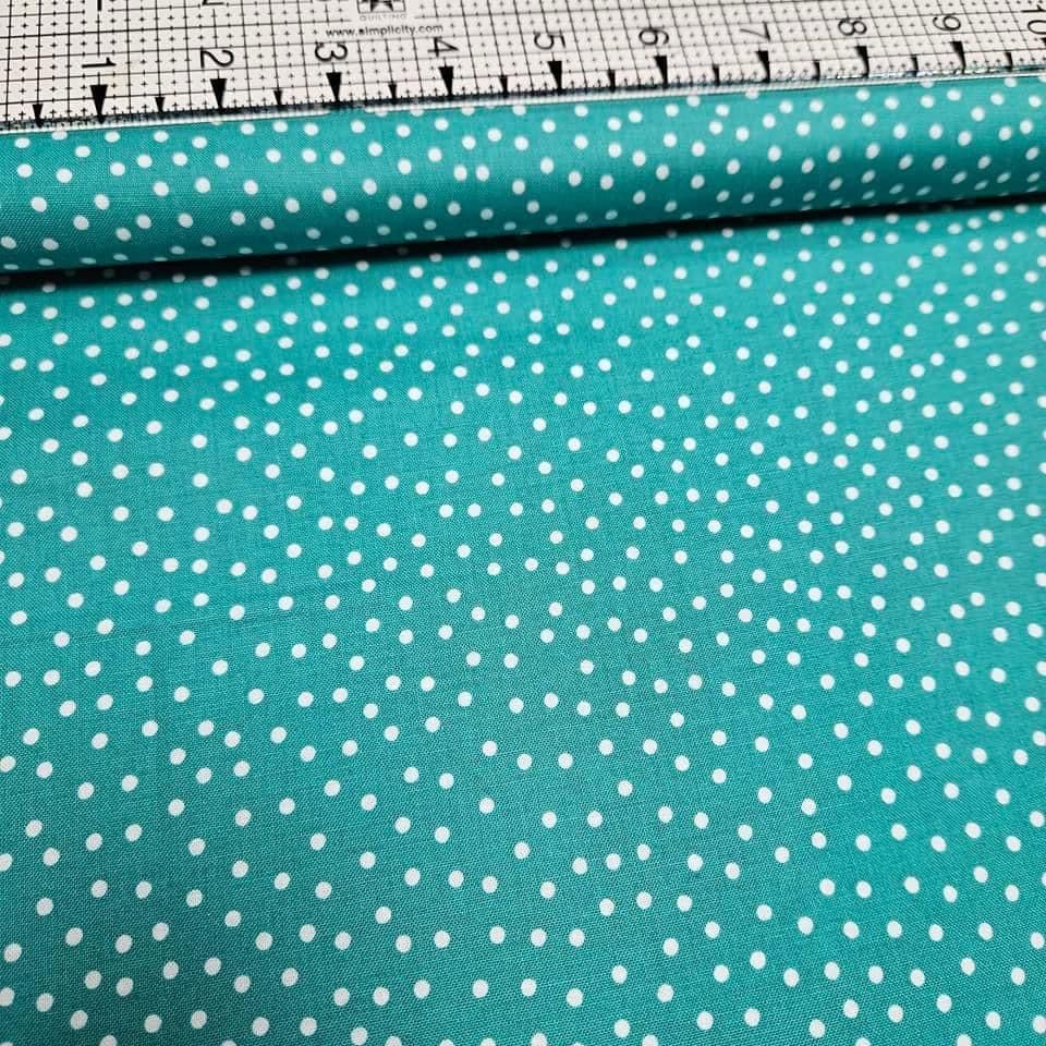 Stof - Snow Village Spot Turquoise 100% Cotton Fabric