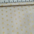 Stof - Sparkle Gold and Beige Star 100% Cotton Fabric - Crafts and Quilts