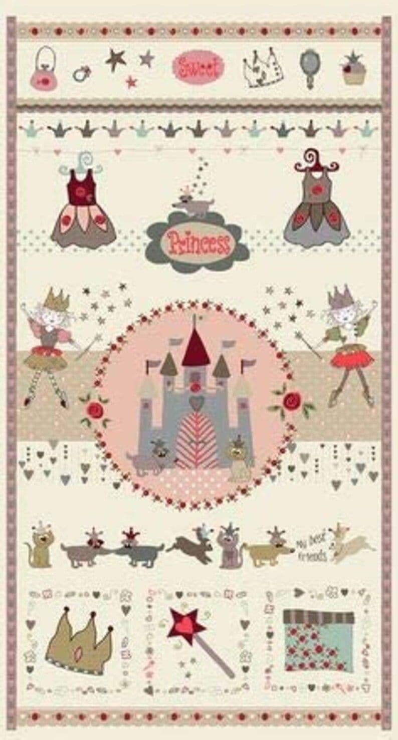 Stof - Sweet Princess Quilt Fabric Panel