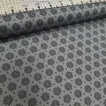 Stof - Tiled Up Flowers Grey 100% Cotton Fabric - Crafts and Quilts