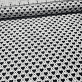 Stof - Tiled Up Hearts Black and White 100% Cotton Fabric - Crafts and Quilts