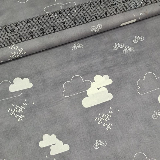 Stof - Uno Style Grey Rain Clouds 100% Cotton Fabric