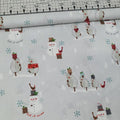 Stof - You Make me Happy Snowman Red Bird 100% Cotton Fabric
