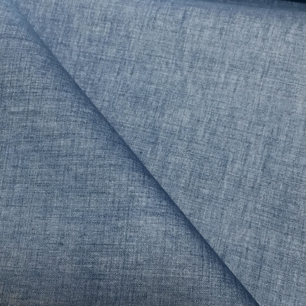 PU Backed Storm System Linen - Light Denim 57" Wide Fabric