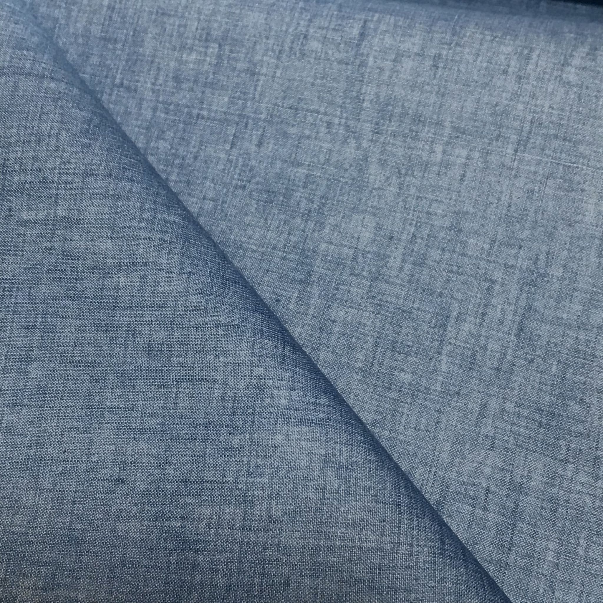 PU Backed Storm System Linen - Light Denim 57" Wide Fabric