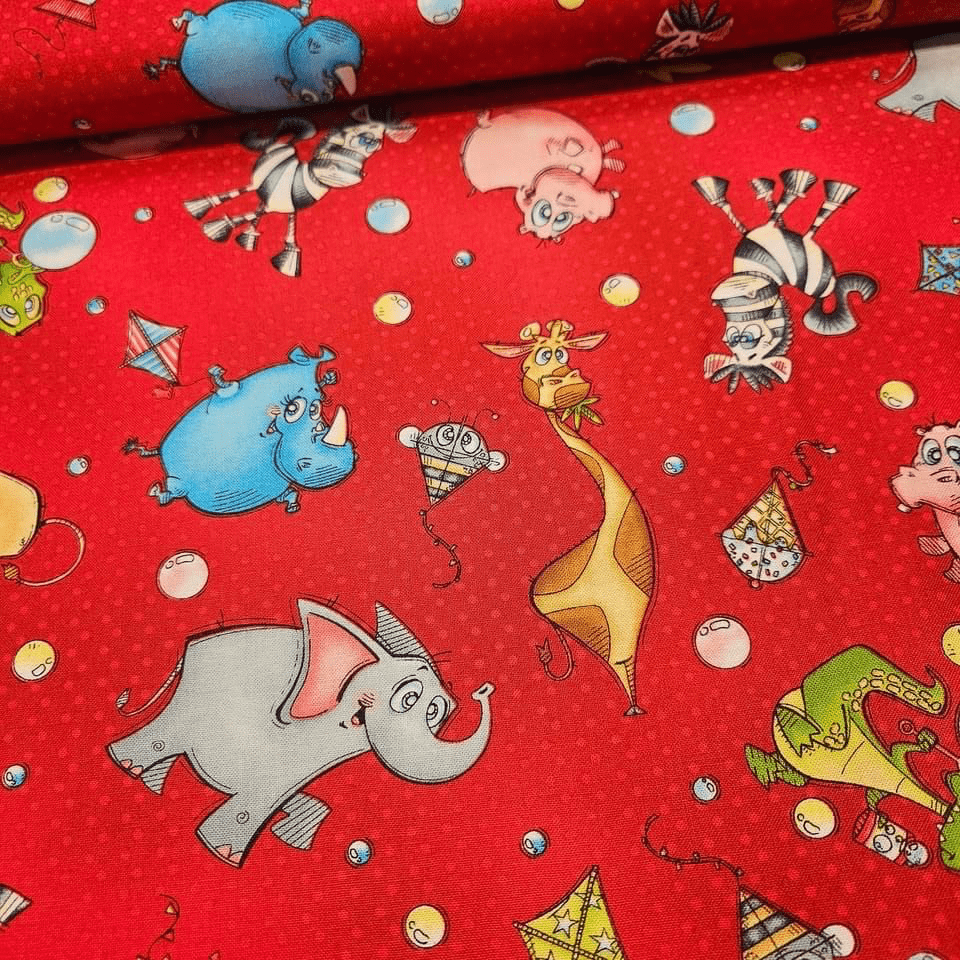 Studio E - A Jungle Story Animals Red 100% Cotton Fabric