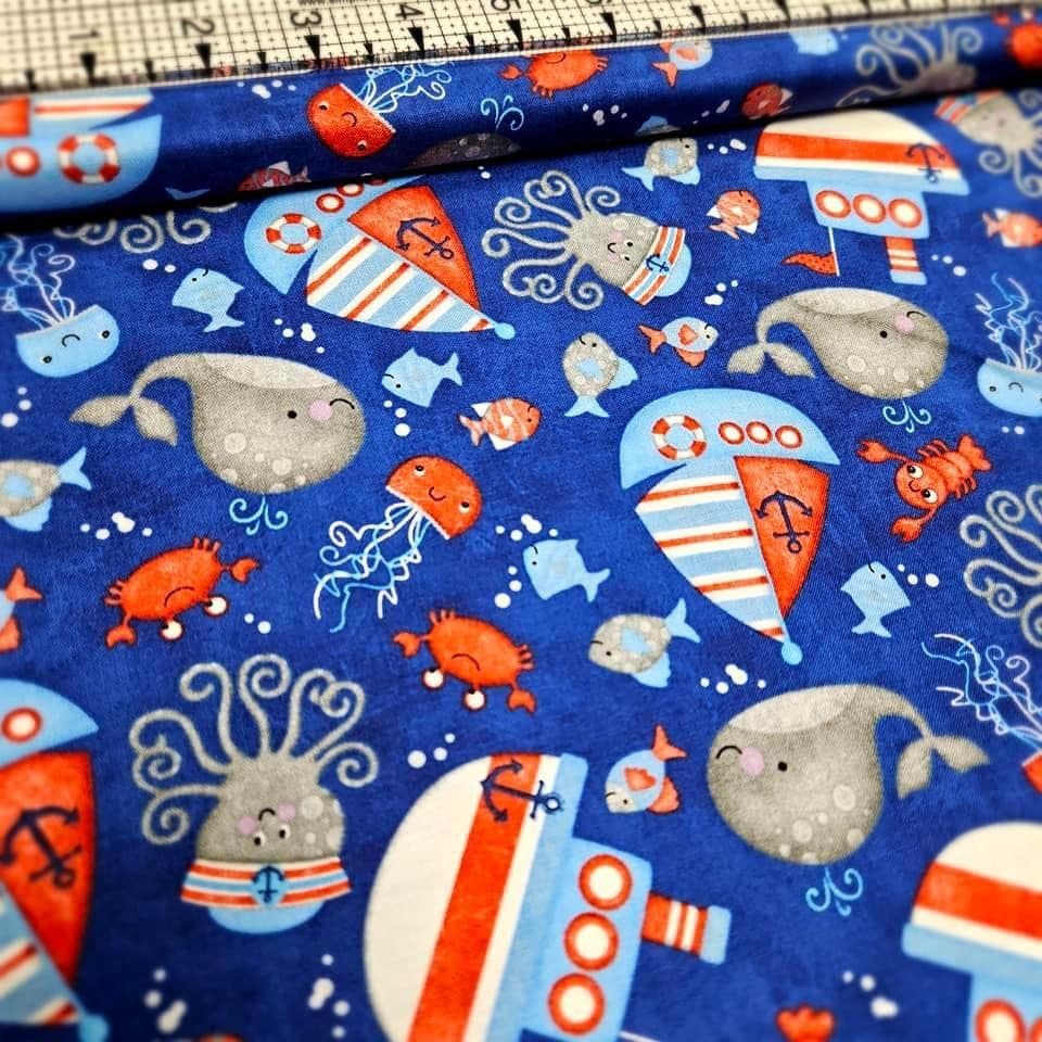 Studio E - Anchors Away Sealife 100% Cotton Fabric