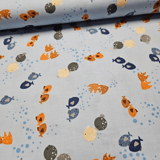 Studio E - Noahs Story by Swizzle Stick Studio Fish Blue 100% Cotton Fabric