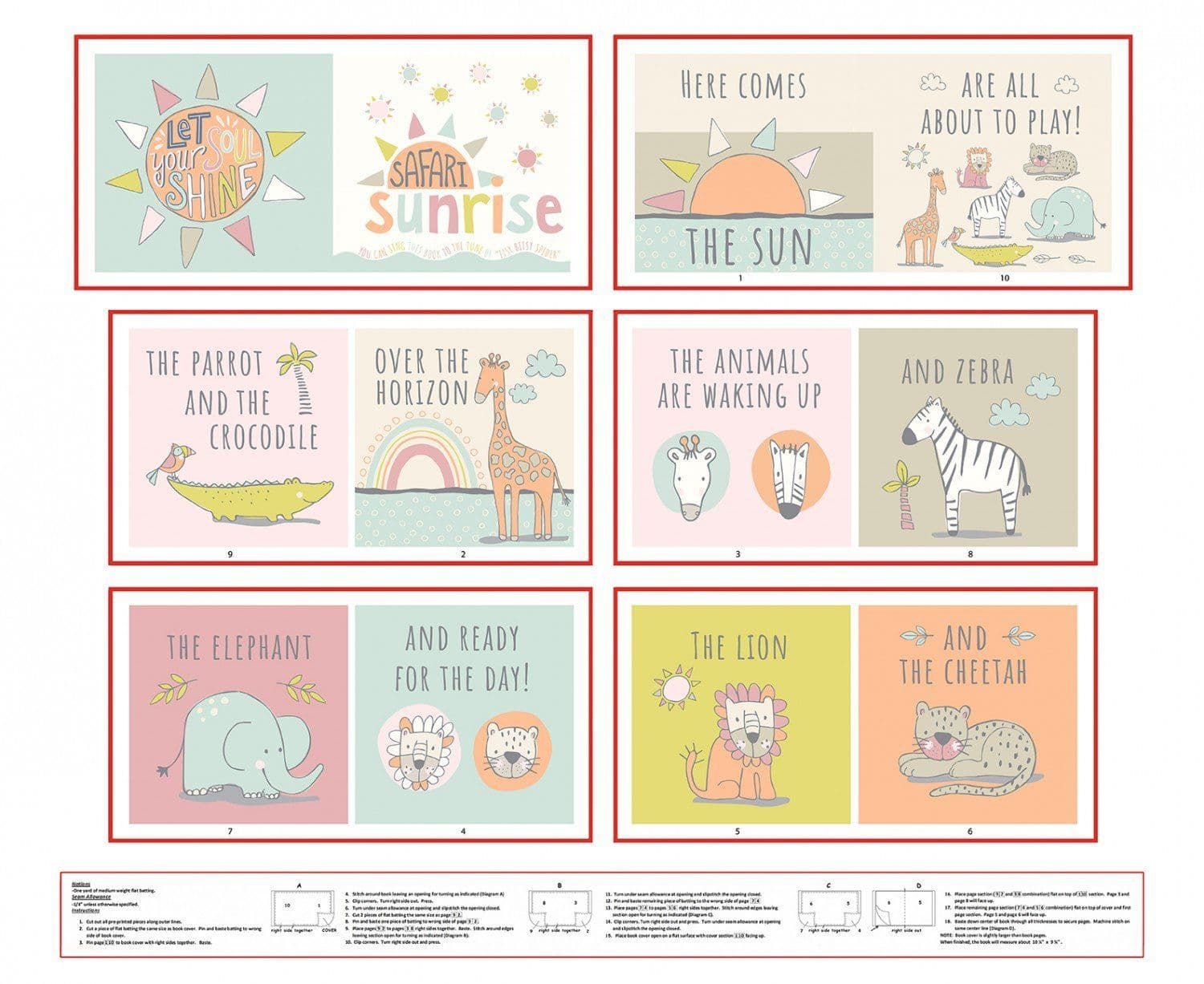 Studio E - Safari Sunrise Book Fabric Panel