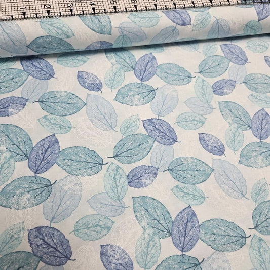 Studio E - Viva Terra Leaves Blue 100% Cotton Fabric