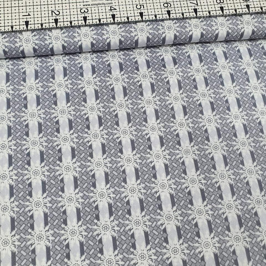 Studio E - Winter Memories Snowflake Stripe 100% Cotton Fabric