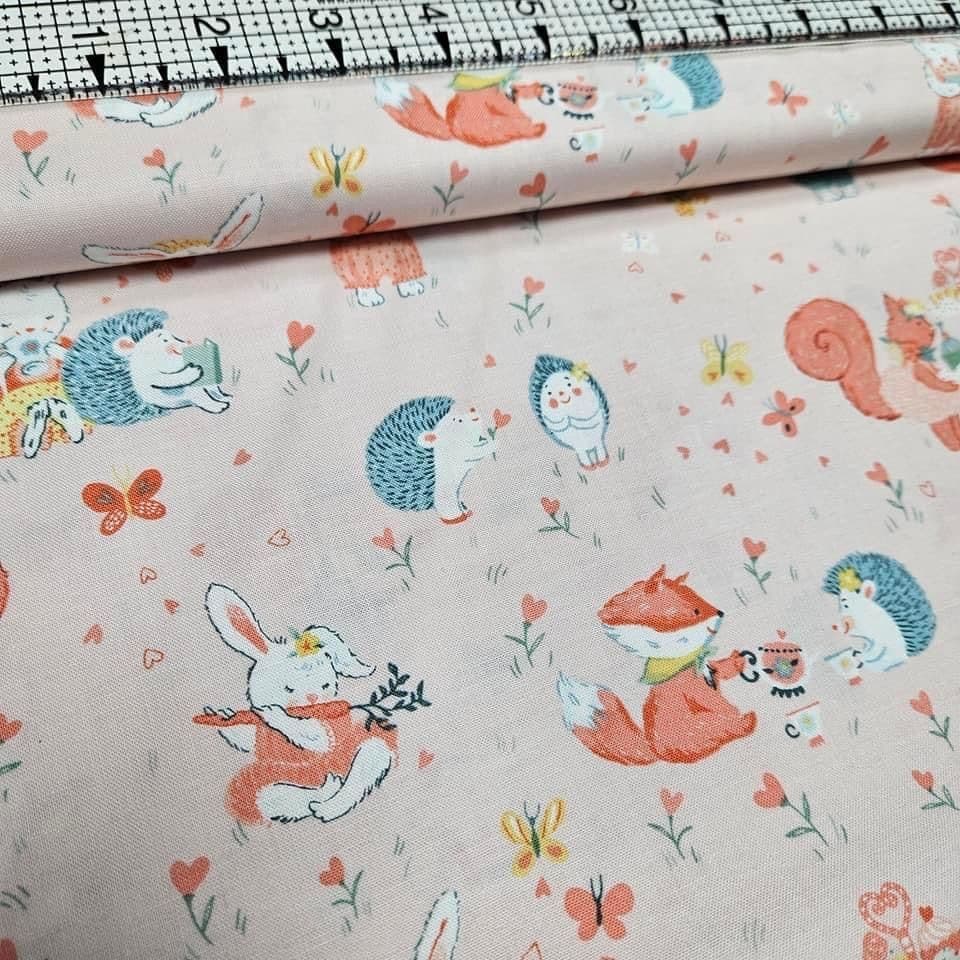 Studio E - Woodland Tea Time Animals 100% Cotton Fabric