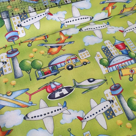 Wilmington Prints - Ready for Takeoff Vehicles 100% Cotton Fabric