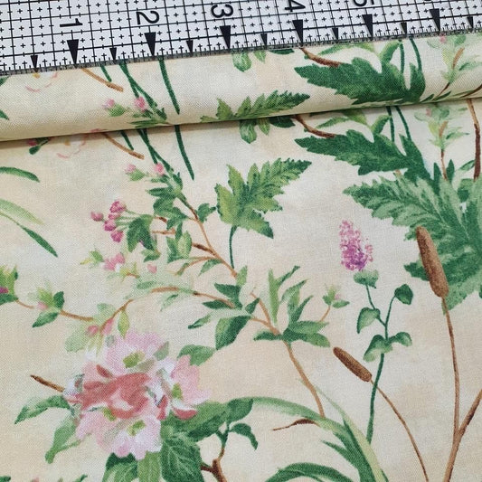 Wilmington Prints - Subtle Song Reeds Cream 100% Cotton Fabric