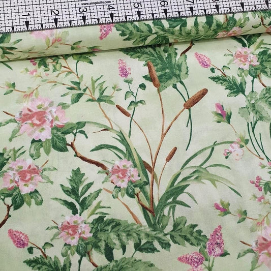 Wilmington Prints - Subtle Song Reeds Green 100% Cotton Fabric