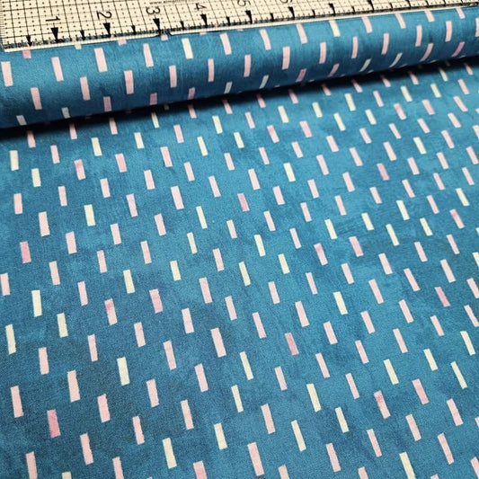 Windham Fabrics - Dreamer by Carrie Bloomston Dash Blue 100% Cotton Fabric