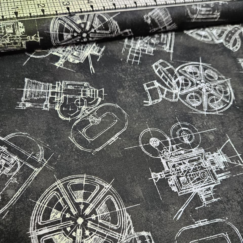 Windham Fabrics - Lights, Camera, Action Movie Reels 100% Cotton Fabric