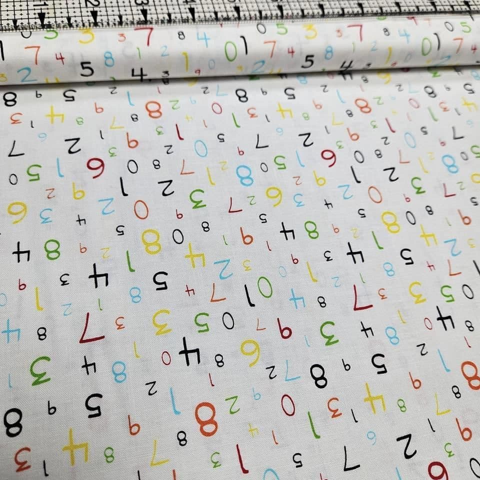 Windham Fabrics - S.T.E.M. Numbers White 100% Cotton Fabric