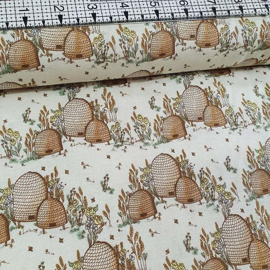 Windham Fabrics - Tell the Bees Hives Cream 100% Cotton Fabric