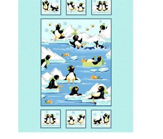World of Susybee - Gwyn the Penguin Quilt Fabric Panel