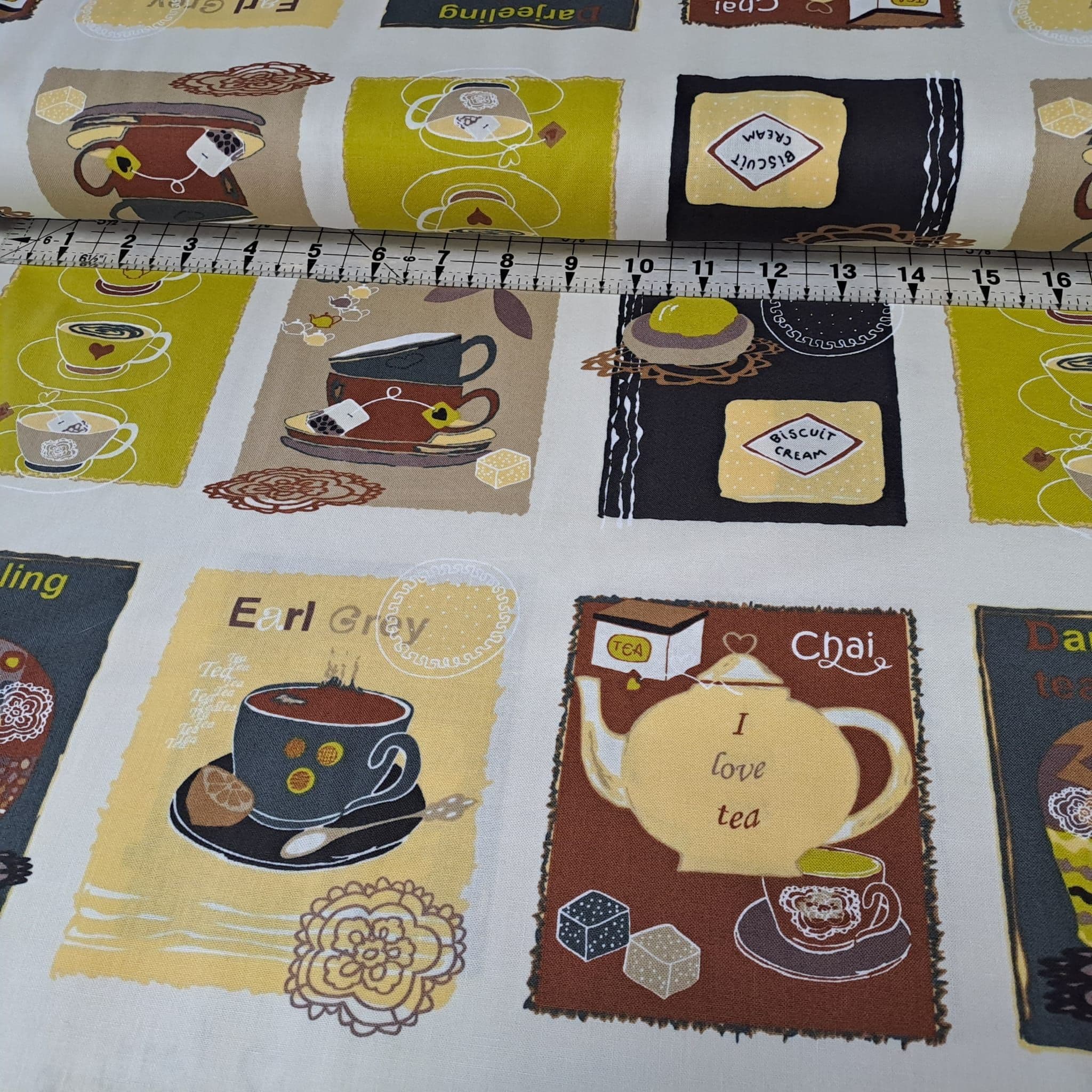 Stof - Five O'Clock Tea Patches 100% Cotton Fabric