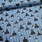 Yard Sale - Stof -Loft Life, Lamps Blue 100% Cotton Fabric