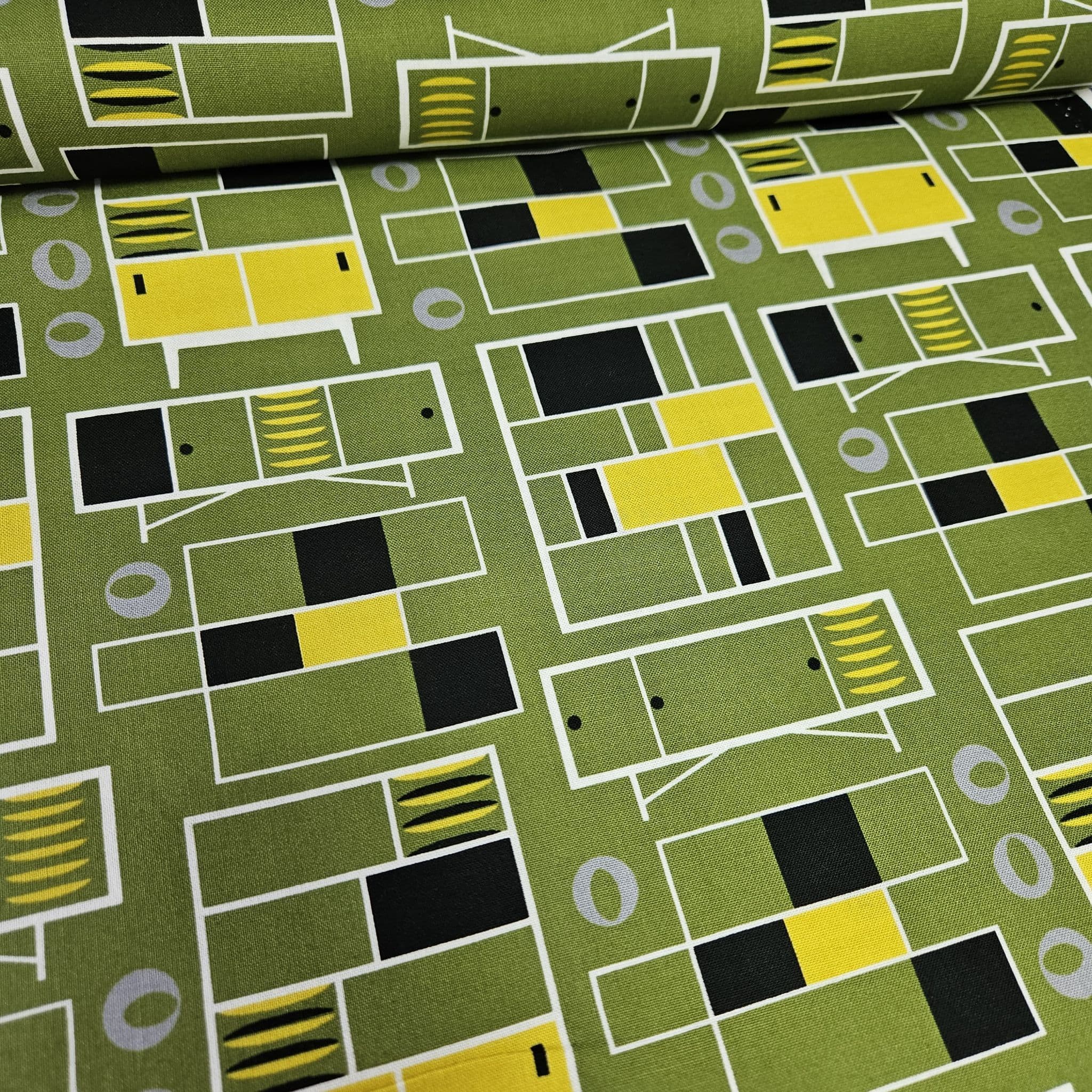 Stof -Loft Life,  Storage Green 100% Cotton Fabric