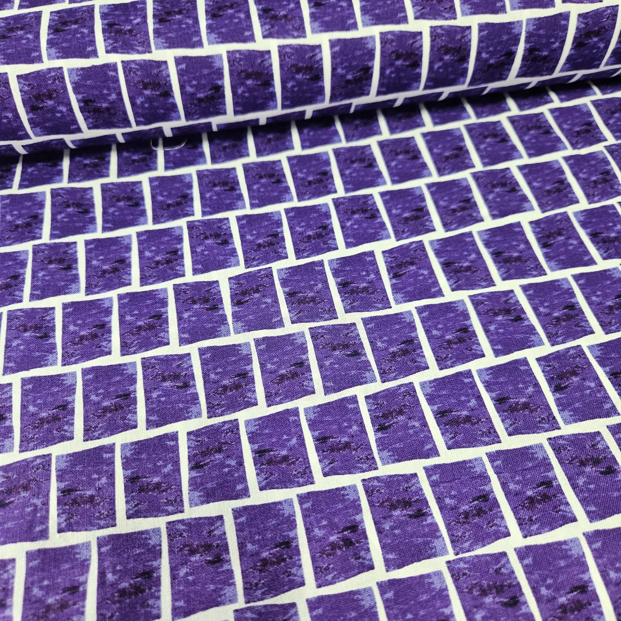 Stof - Murano Purple Square 100% Cotton Fabric