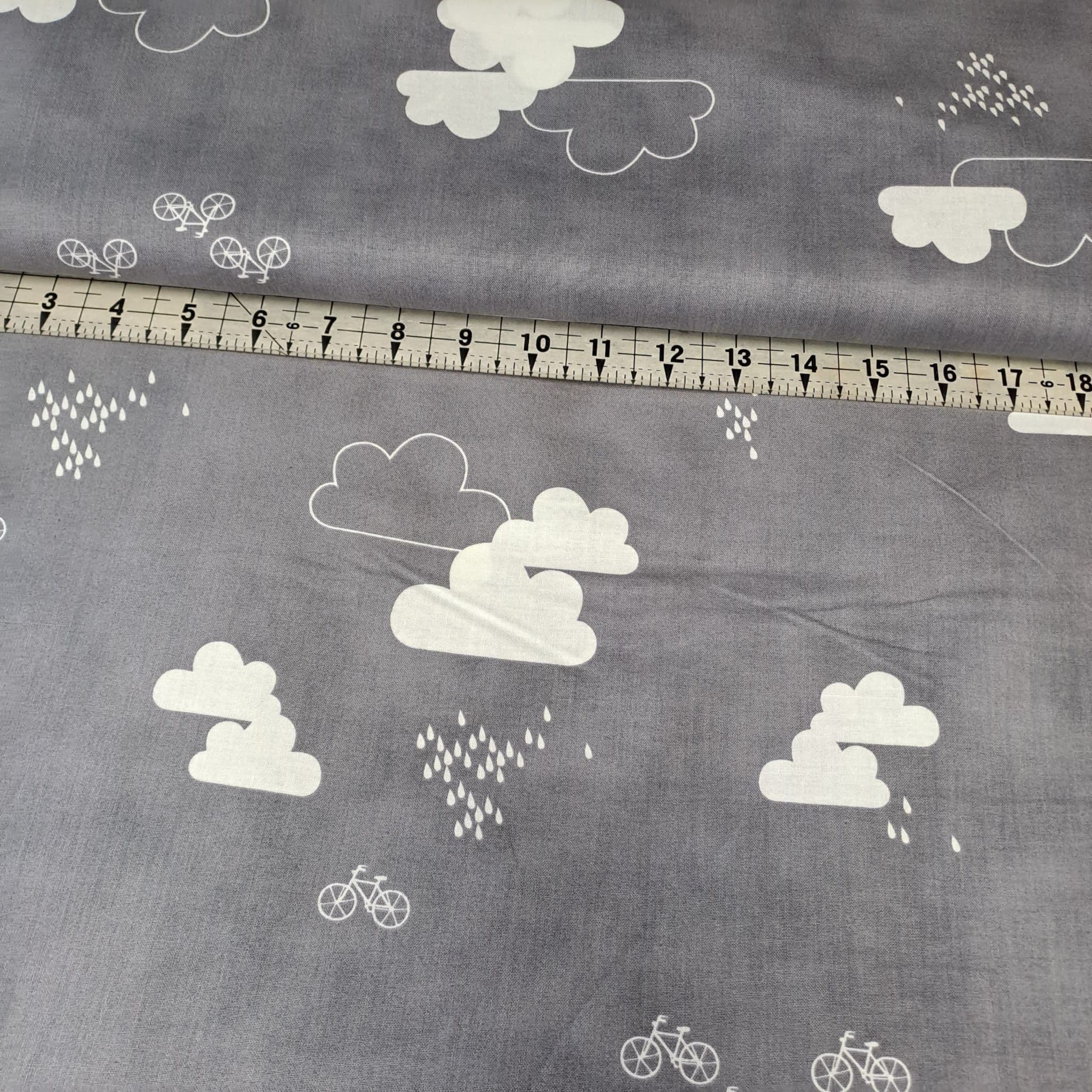 Stof - Rainclouds Grey 100% Cotton Fabric