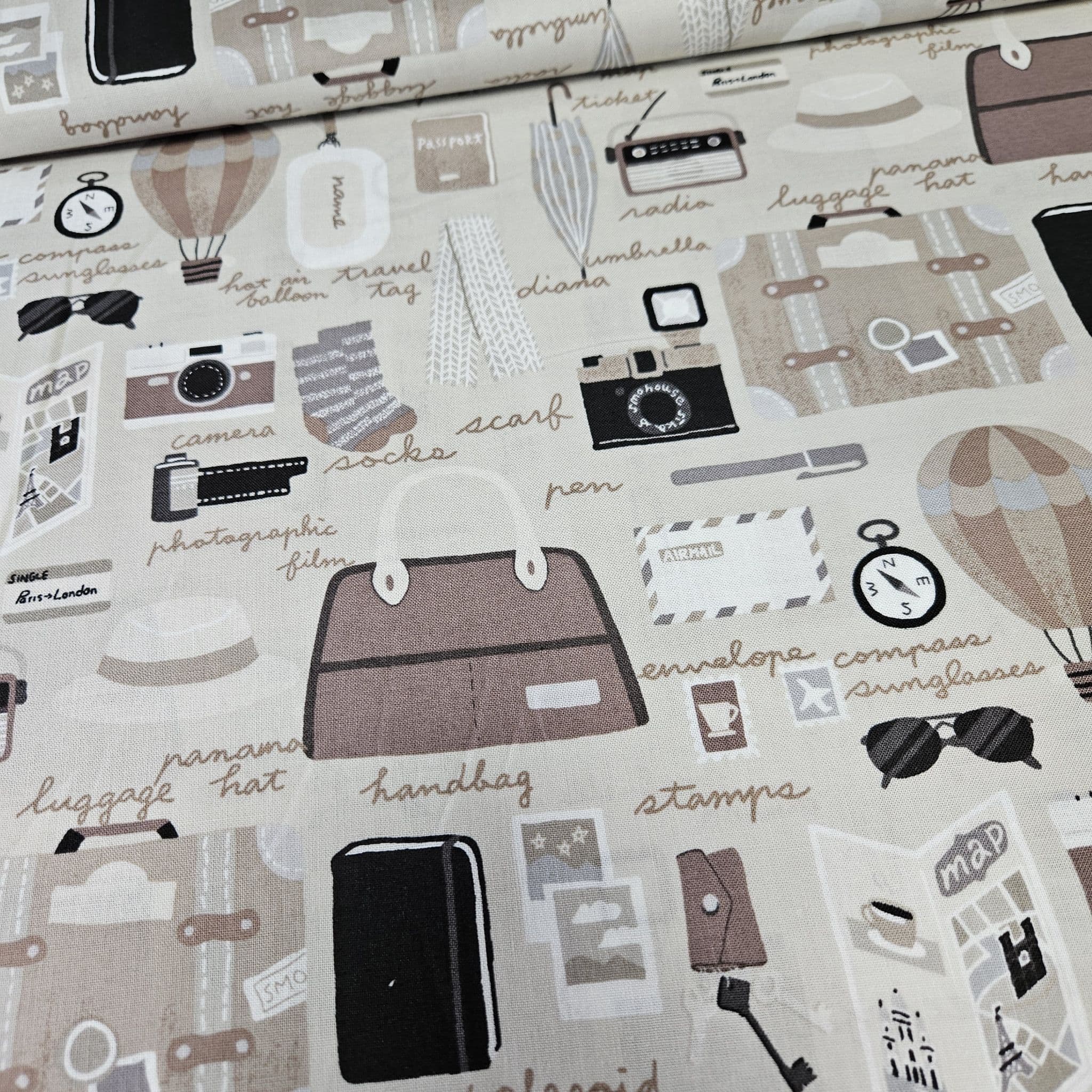 Stof - Slow Travel Essentials Beige 100% Cotton Fabric