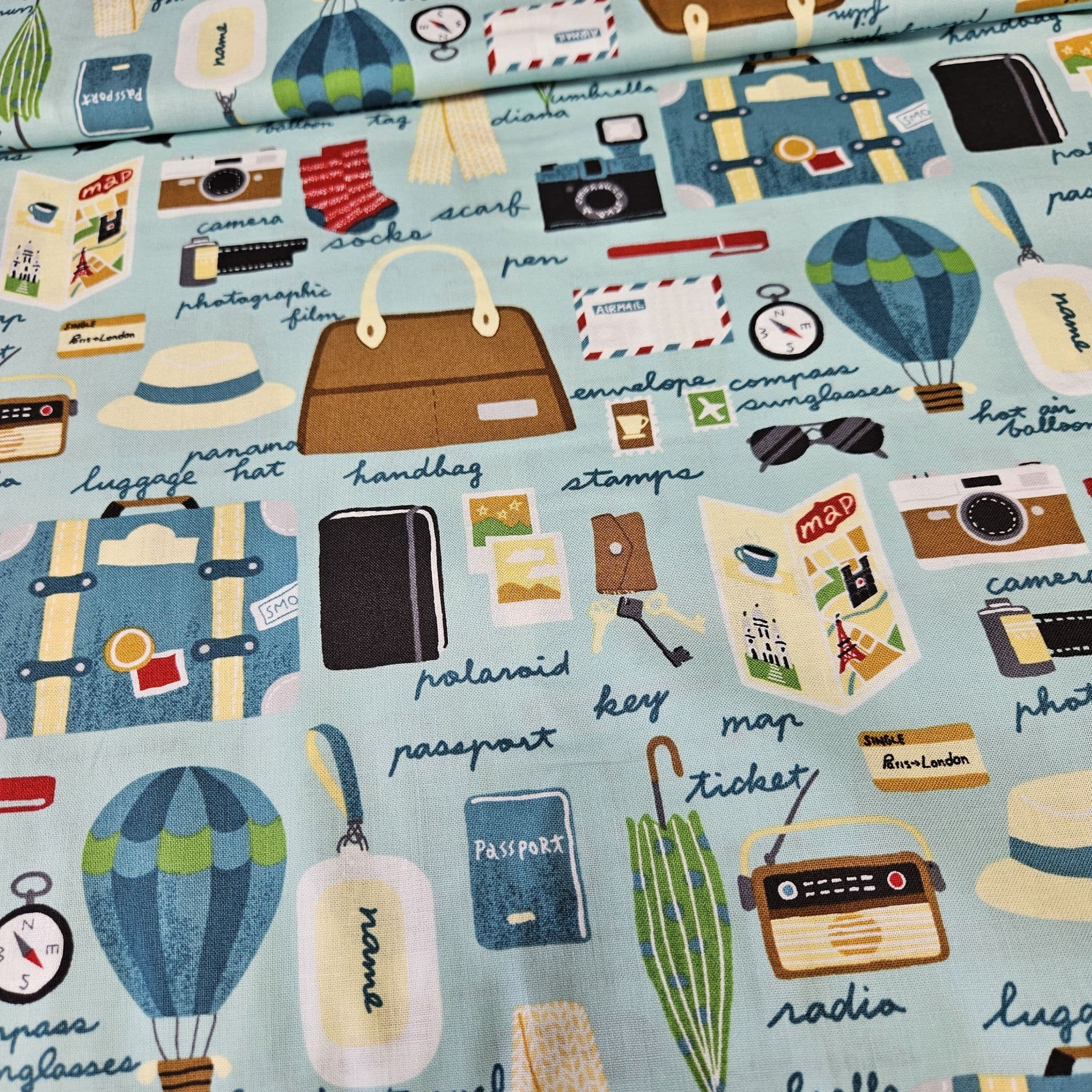 Stof - Slow Travel Essentials Blue 100% Cotton Fabric